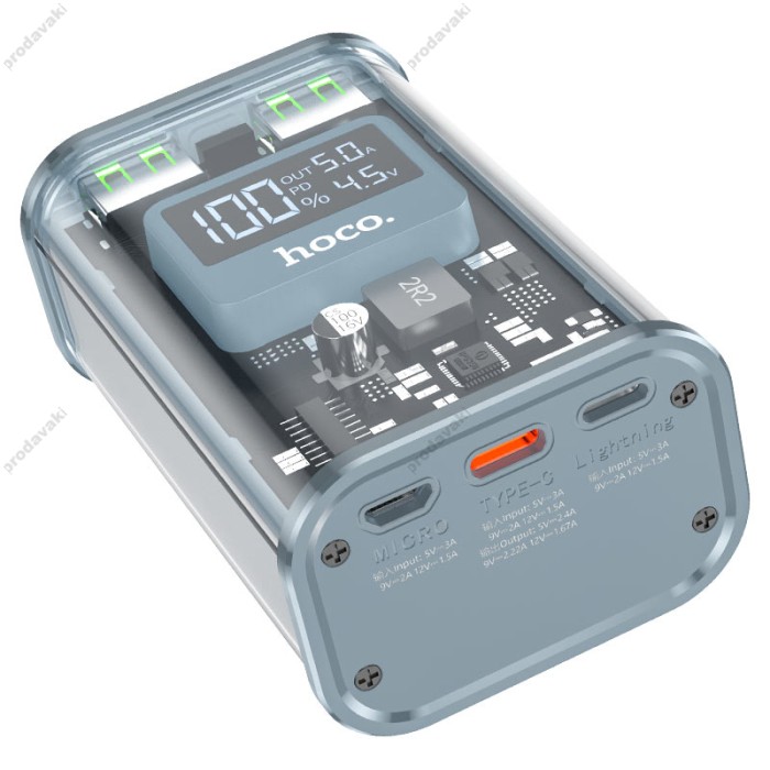 Повербанк портативний акумулятор Power bank Hoco J105 22.5W 10000 mAh Grey