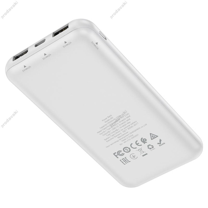 Повербанк портативний акумулятор Power Bank Hoco J82 Easylink 10000 mAh White