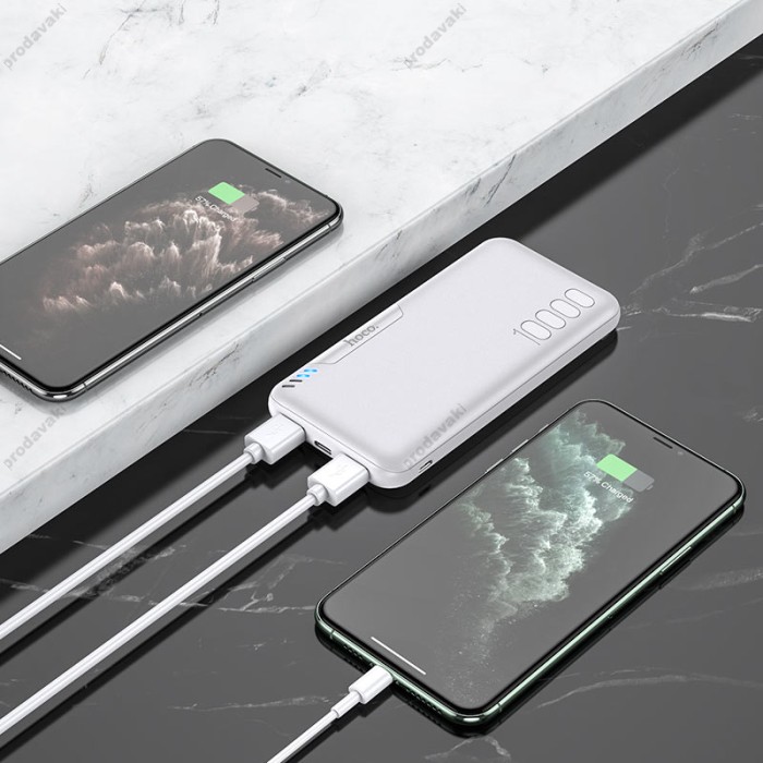 Повербанк портативний акумулятор Power Bank Hoco J82 Easylink 10000 mAh White