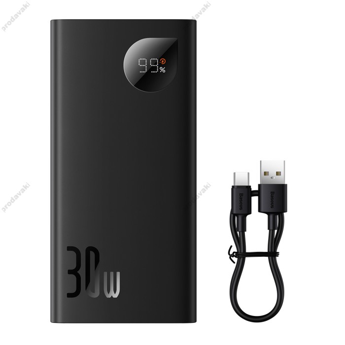 Повербанк портативний акумулятор Power bank Baseus Adaman2 Digital 30W 10000 mAh Black PPAD040101