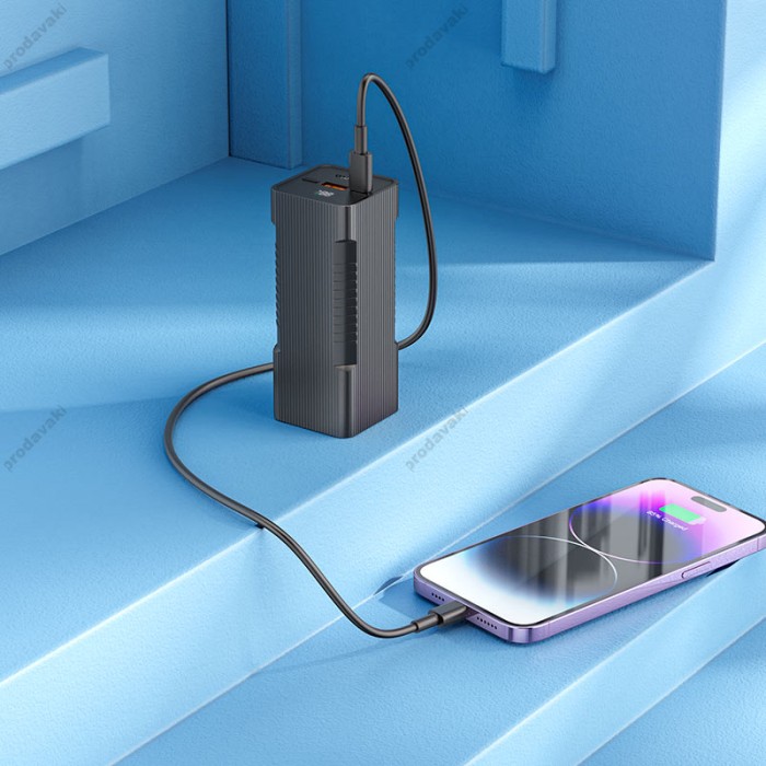 Повербанк портативний акумулятор Power bank Hoco Q15 Flashlight 22.5W 10000 mAh Black