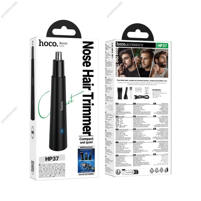 Тример для волосся Hoco HP37 3 в 1 multifunctional nose hair trimmer Black