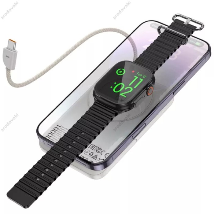 Повербанк портативний акумулятор Power Bank Hoco Q43 Clever MagSafe магнітний 20W 10000 mAh Metal Gray