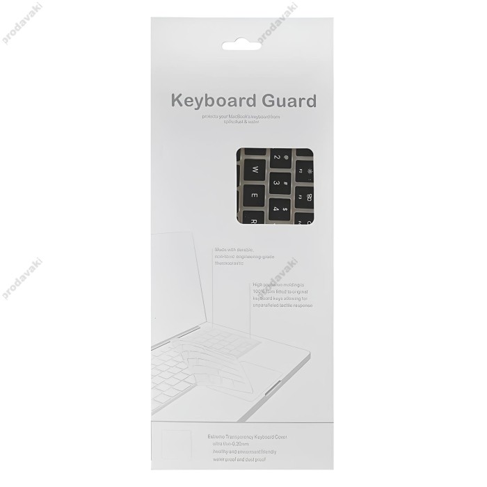 Силіконова накладка xVibe на клавіатуру MacBook New Pro 14.2" 2021-2026 Українскі літери EU Black