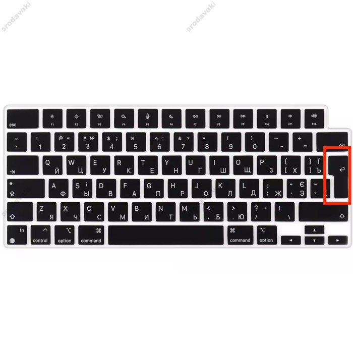 Силіконова накладка xVibe на клавіатуру MacBook New Pro 16.2" 2021-2026 Українскі літери EU Black