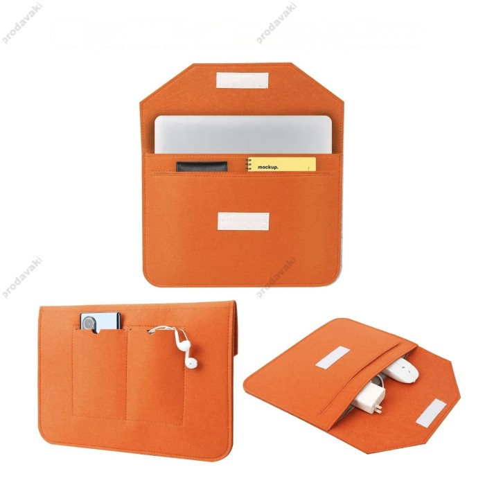 Чохол - конверт із повсті ZAMAX для MacBook ноутбука планшета 13"-14.2" Orange