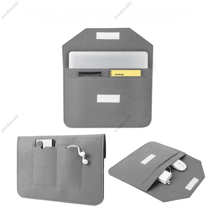 Чохол - конверт із повсті ZAMAX для MacBook ноутбука планшета 15"-16.2" Graphite
