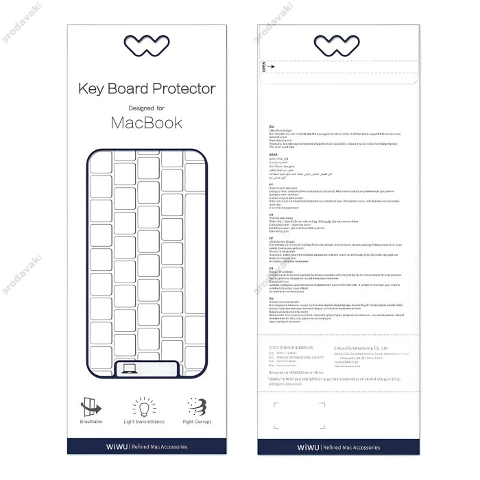 Силіконова накладка WiWU Keyboard Protector на клавіатуру MacBook New Pro 15" (2016-2019) US Прозора