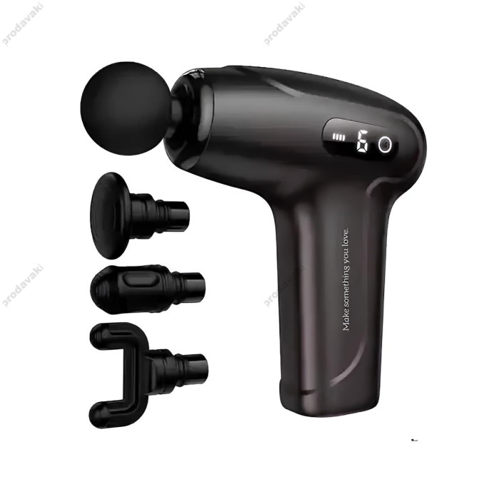 Фітнес-масажер для м'язів Hoco HP51 Electric mini silent fascia gun Black
