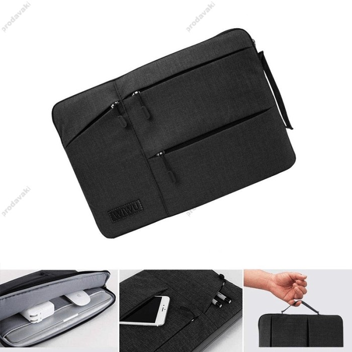 Чохол-папка WIWU Gent Pocket Sleeve для MacBook ноутбука планшета 13"-14.2" Black