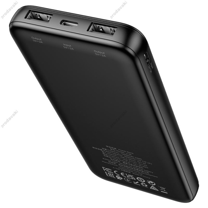 Повербанк портативний акумулятор Power bank Hoco J128 Powerful 10000 mAh Black