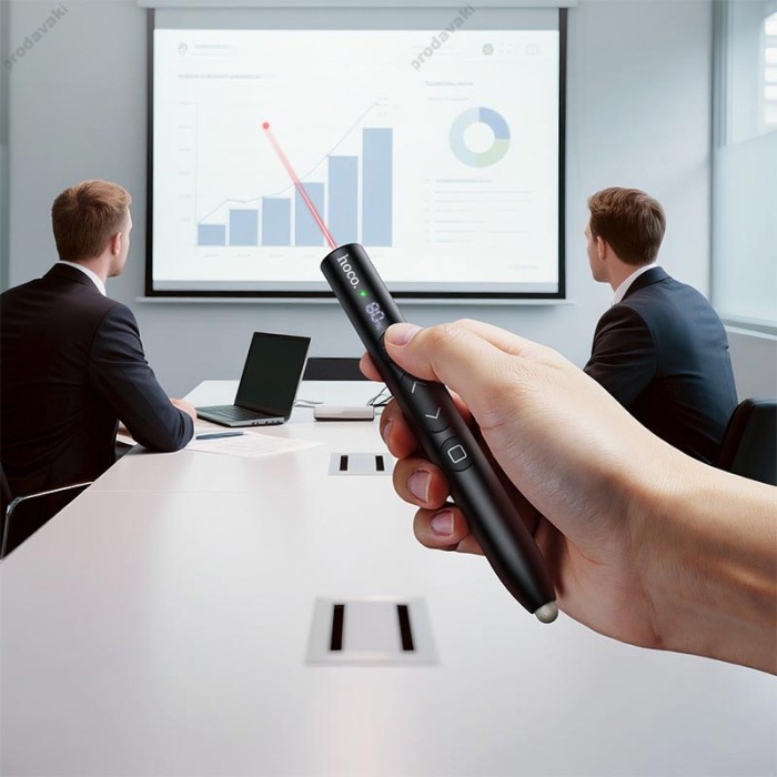 Лазерна указка HOCO GM203 Touch screen writing page turning pen LED Display Black