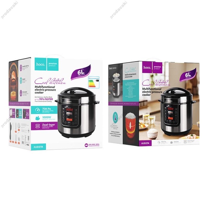 Мультиварка HOCO HJD27A multifunctional electric pressure cooker 6L 1000W Black