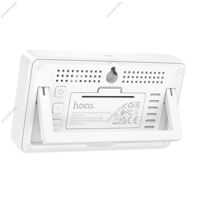 Цифровий термометр гігрометр Hoco HX42 indoor electronic alarm clock thermometer and hygrometer White