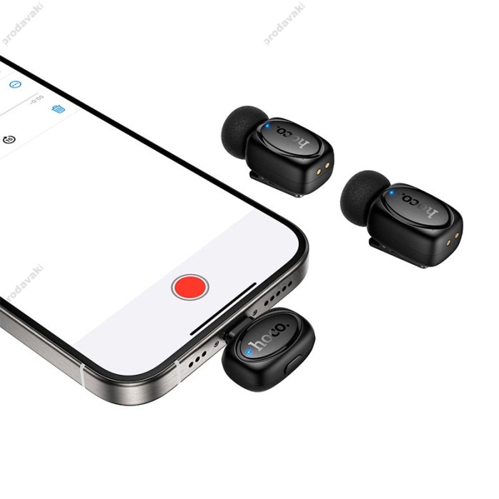 Бездротовий мікрофон Hoco L19 Lightning / Type-C Graceful wireless microphone Black