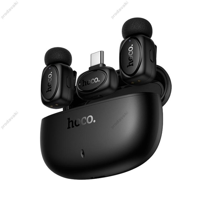 Бездротовий мікрофон Hoco L19 Lightning / Type-C Graceful wireless microphone Black