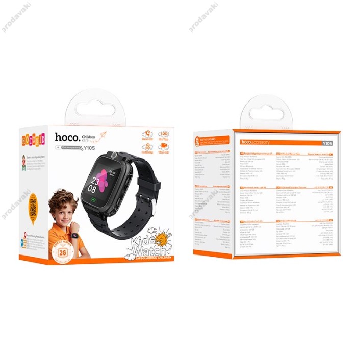 Дитячий смарт-годинник HOCO Y105 2G children phone watch Black