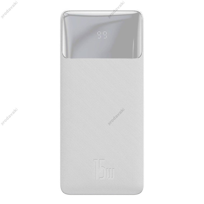 Повербанк портативний акумулятор Power Bank Baseus Bipow Digital Display 30000 mAh 15W White PPBD050202