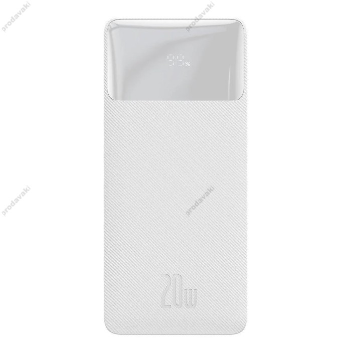 Повербанк портативний акумулятор Power Bank Baseus Bipow Digital Display Power Bank 30000 mAh 20W White PPBD050402