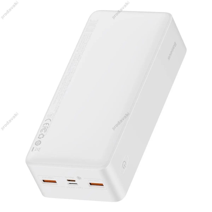 Повербанк портативний акумулятор Power Bank Baseus Bipow Digital Display Power Bank 30000 mAh 20W White PPBD050402