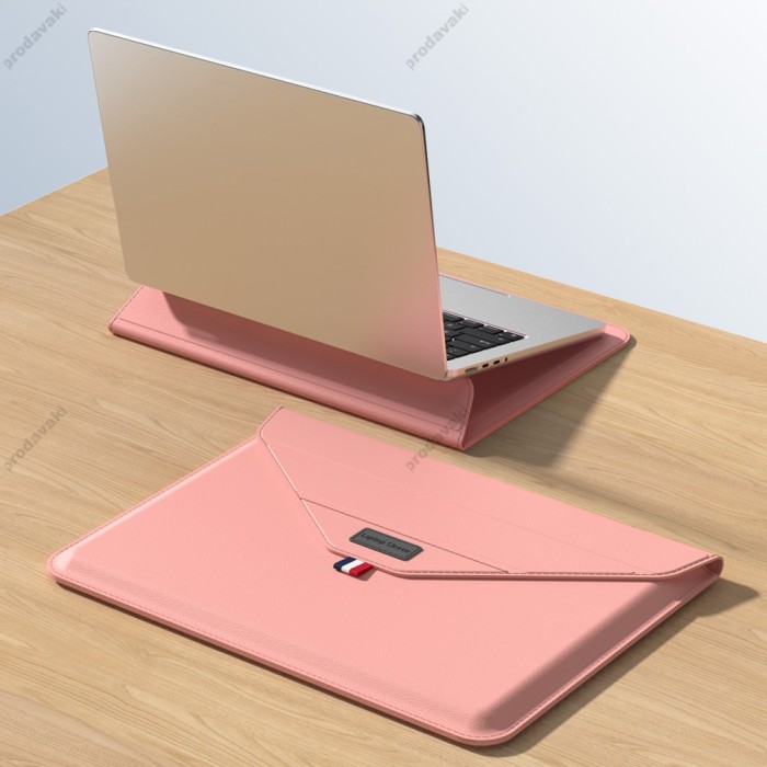 Чохол - конверт xVibe Leather PU sleeve stand для MacBook ноутбука планшета 13"-14.2" Pink