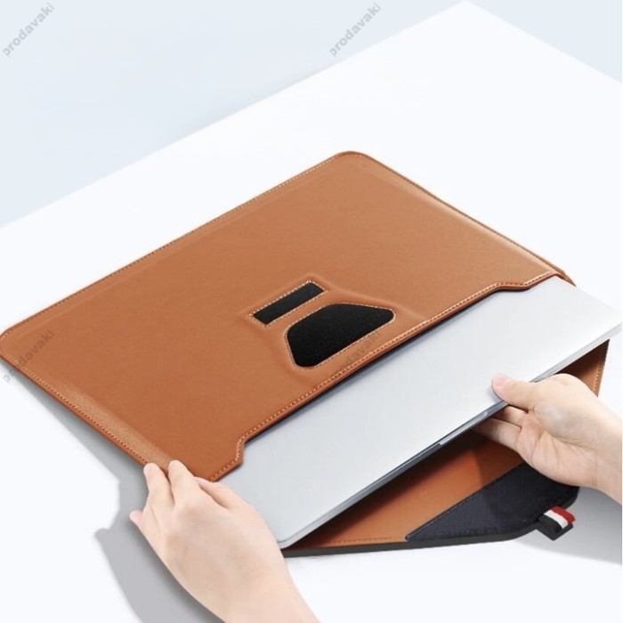 Чохол - конверт xVibe Leather PU sleeve stand для MacBook ноутбука планшета 13"-14.2" Brown