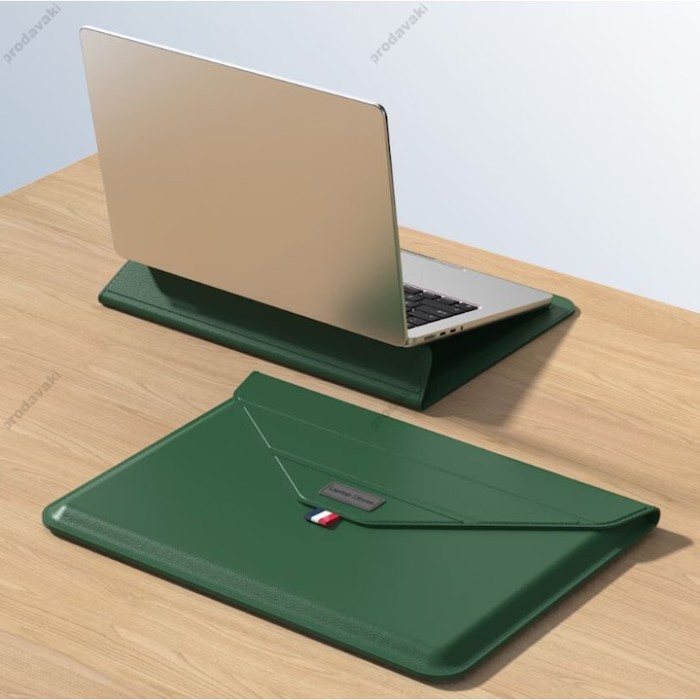 Чохол - конверт xVibe Leather PU sleeve stand для MacBook ноутбука планшета 13"-14.2" Green
