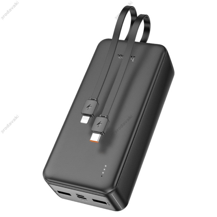 Повербанк портативний акумулятор Power bank Hoco J118B Speed energy with cable 20W 30000 mAh Black