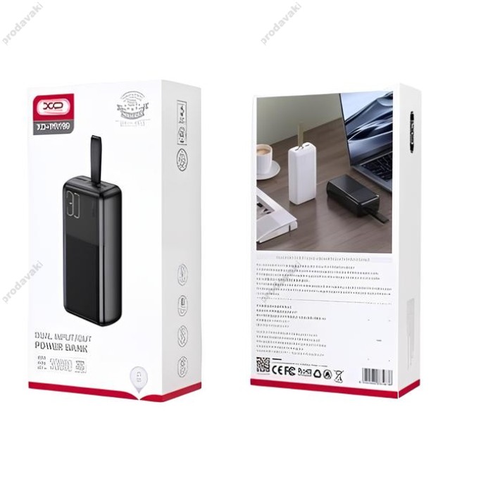 Повербанк портативний акумулятор Power bank XO PR199 Light Display 30000 mAh Black