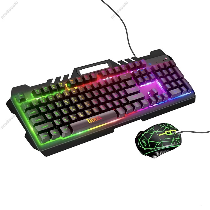 Комп'ютерна Клавіатура та миша HOCO DI16 Gaming Illuminated keyboard and mouse Black
