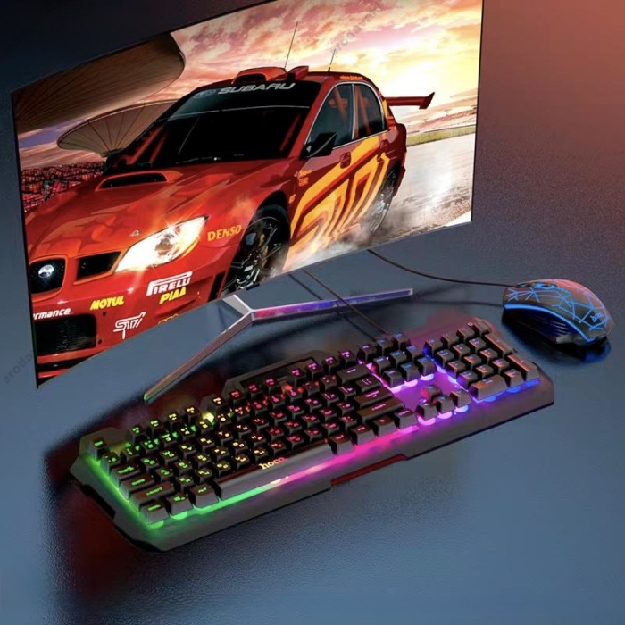 Комп'ютерна Клавіатура та миша HOCO DI16 Gaming Illuminated keyboard and mouse Black