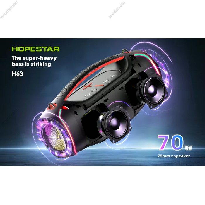 Портативна колонка Bluetooth HOPESTAR H63 70W Black