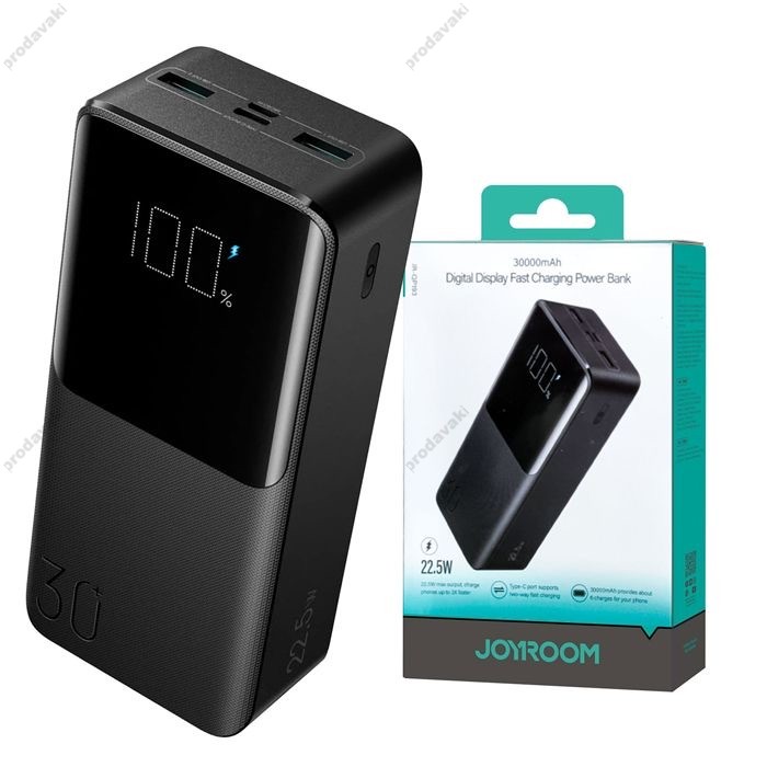 Повербанк портативний акумулятор Power bank Joyroom QP193 22.5W 30000 mAh Black