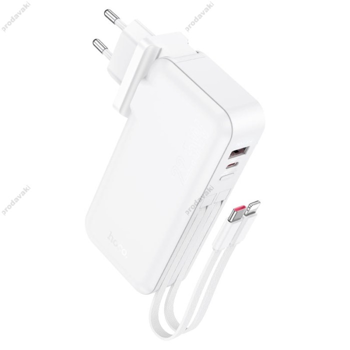 Повербанк портативний акумулятор Power Bank Hoco J126 Travel 22.5W (US/EU) 10000 mAh White