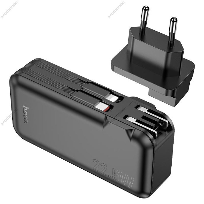 Повербанк портативний акумулятор Power bank Hoco J126 Travel 22.5W (US/EU) 10000 mAh Black