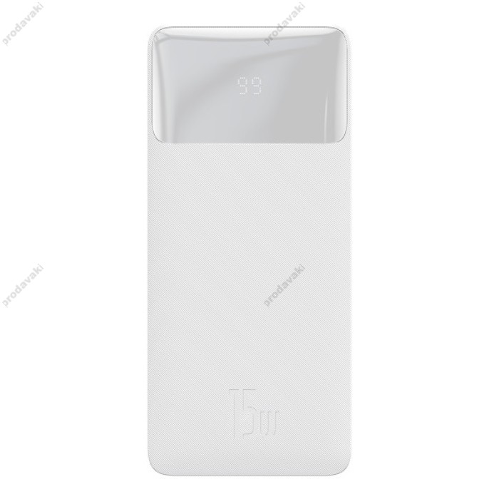 Повербанк портативний акумулятор Power bank Baseus Bipow Digital Display 15W 20000 mAh White PPDML-J01