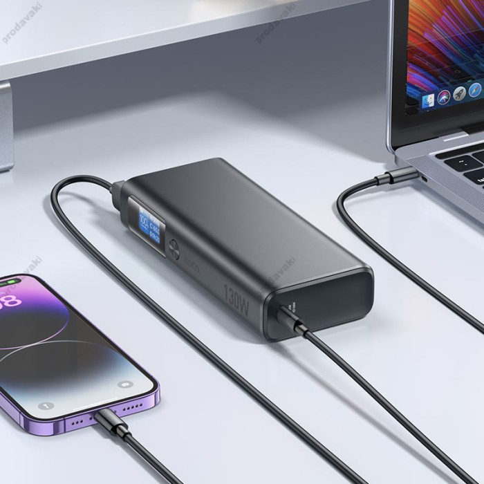 Повербанк портативний акумулятор Power bank Hoco Q17B Electric 130W 20000 mAh Space grey