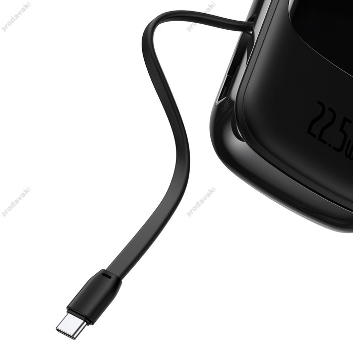 Повербанк портативний акумулятор Power bank Baseus Qpow (With Type-C Cable) 20000 mAh Black P10021706111-01