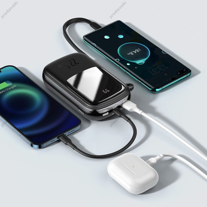Повербанк портативний акумулятор Power bank Baseus Qpow (With Type-C Cable) 20000 mAh Black P10021706111-01