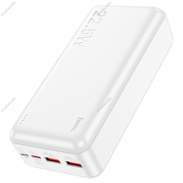Повербанк портативний акумулятор Power Bank Hoco J101B Astute fully compatible 22.5W 30000 mAh White