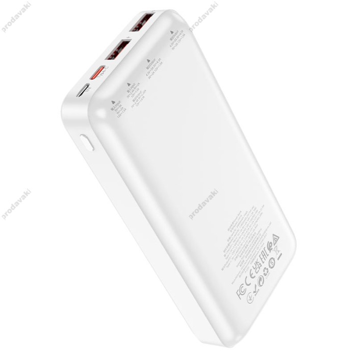 Повербанк портативний акумулятор Power Bank Hoco J101A Astute fully compatible power 22.5W 20000 mAh White