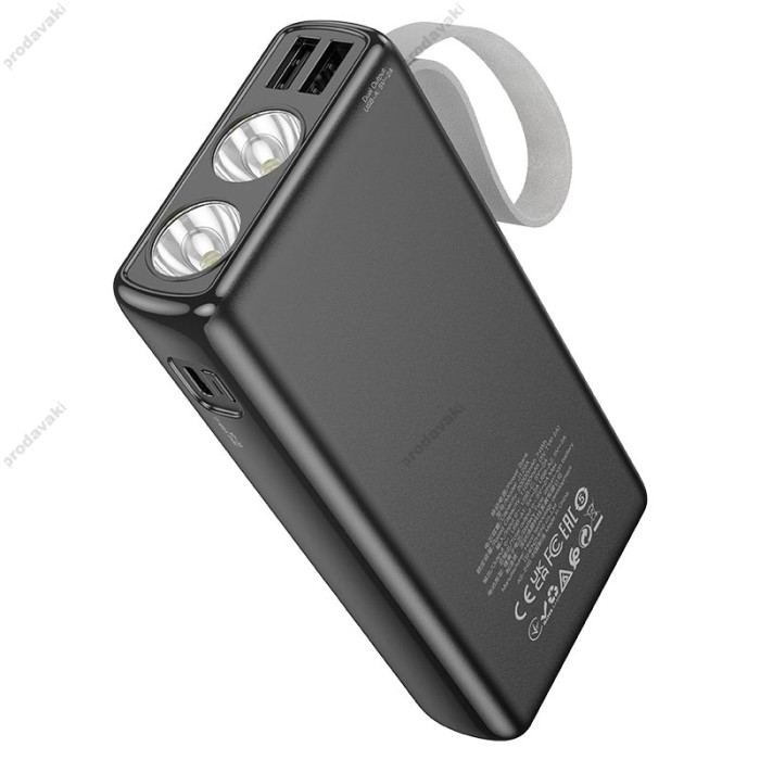 Повербанк портативний акумулятор Power bank Hoco J129A Nature flashlight 20000 mAh Black
