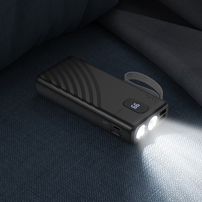 Повербанк портативний акумулятор Power bank Hoco J129A Nature flashlight 20000 mAh Black