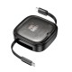 Кабель з кейсом Hoco U140 Retractable charging data cable set 0,95m Black