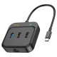 USB-Хаб HUB HOCO HB37 Easy link Multiport Adapter 6в1 Type-C to HDMI+RJ45+USB 3.0+2xUSB 2.0 PD Black