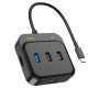 USB-Хаб HUB HOCO HB37 Easy link Multiport Adapter 6в1 Type-C to HDMI+RJ45+USB 3.0+2xUSB 2.0 PD Black