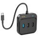 USB-Хаб HUB HOCO HB37 Easy link Multiport Adapter 6в1 Type-C to HDMI+RJ45+USB 3.0+2xUSB 2.0 PD Black