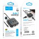 USB-Хаб HUB HOCO HB37 Easy link Multiport Adapter 6в1 Type-C to HDMI+RJ45+USB 3.0+2xUSB 2.0 PD Black