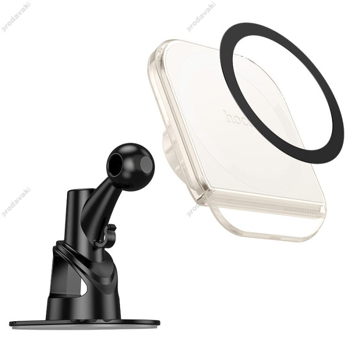 Автомобільний тримач Hoco H43 Crystal ring magnetic car holder center console White
