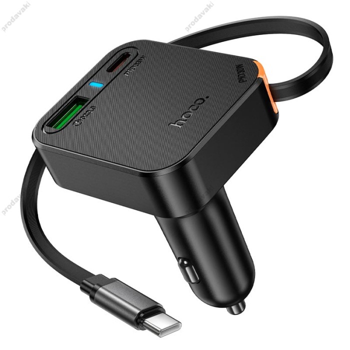 Автомобільний зарядний пристрій Hoco NZ18 Guardian car charger 65W Black